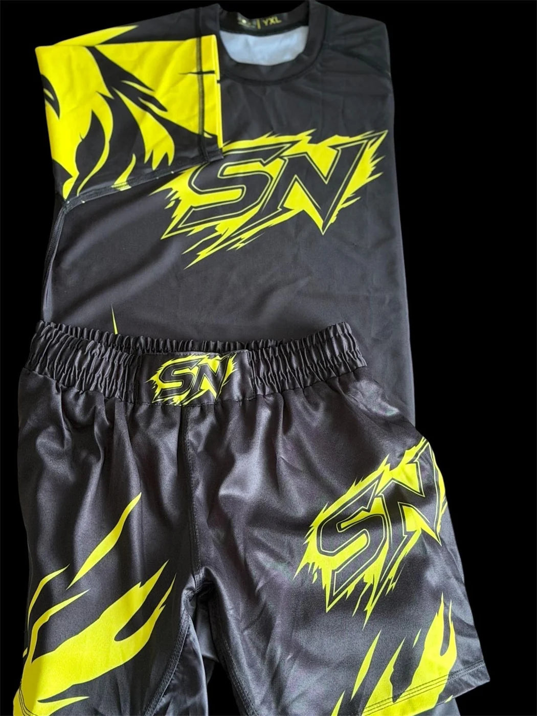SN Apparel no-gi rashguard and shorts set